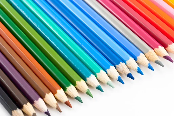 Μια σειρά από χρωματιστά μολύβια — Φωτογραφία Αρχείου