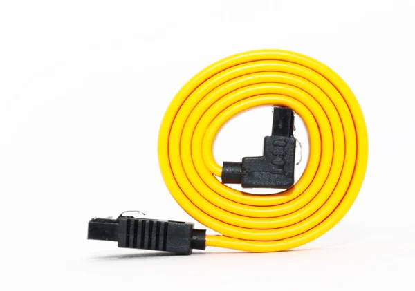 SATA-kabel (geïsoleerd op wit) — Stockfoto