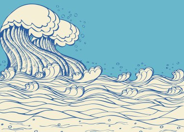 Sea waves. Vector illustration of symbol of nature clipart