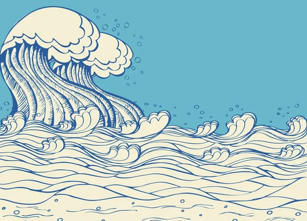 Meereswellen. Vektorillustration des Symbols der Natur — Stockvektor