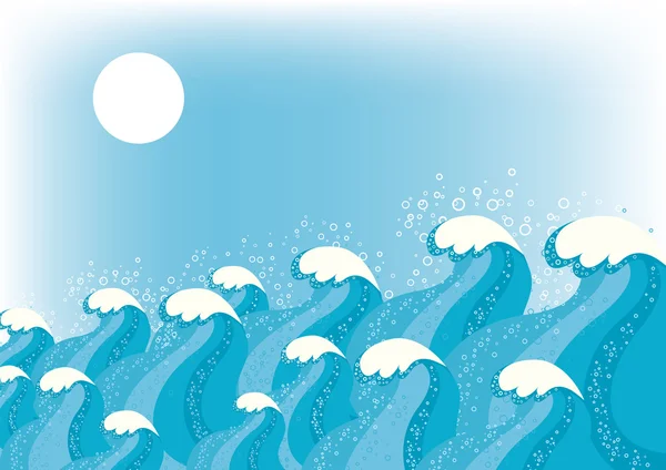 Μπλε waves.vector εικόνα του θαλασσινό background για σχεδιασμό — Διανυσματικό Αρχείο
