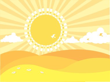 natural background with summer landscape.Vector cartoons clipart