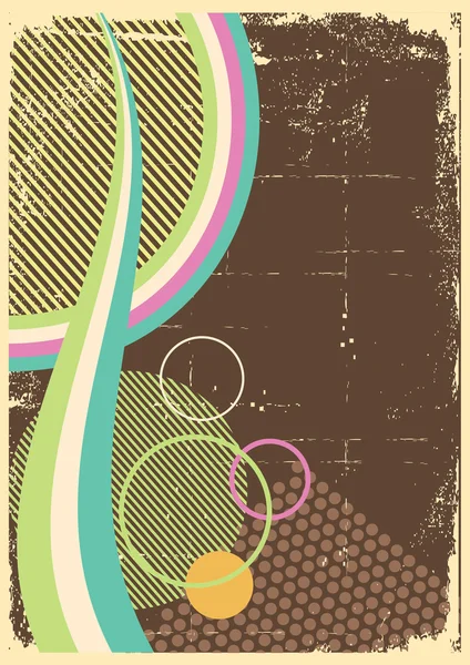 Grungy retro-fondo abstracto con elementos retro — Vector de stock