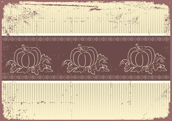 Vintage card with pumpkins decoration.Vector old texture — Stock Vector