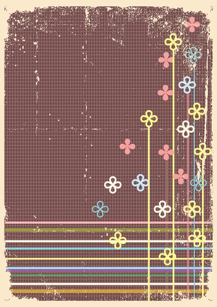 Ročník květinové postacardfor design.vector grunge obrázek — Stockový vektor