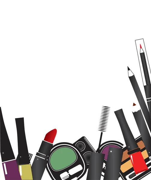 Ilustrações vetoriais de maquiagem de cosméticos isolados em uma ba branca —  Vetores de Stock