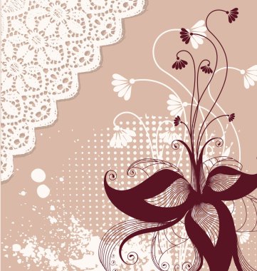 Vector floral decoration .Flowers background for text clipart