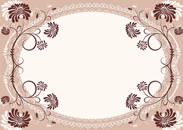 Vector floral achtergrond met decor frame voor tekst — Stockvector