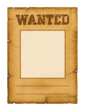 Wanted poster background for design on white clipart