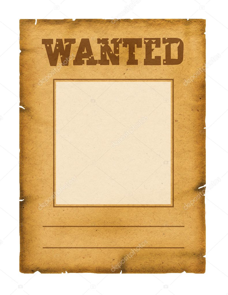 Wanted poster background for design on white