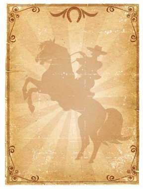 kovboy eski kağıt arka plan .retro rodeo poster