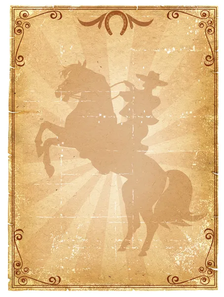 Kovboy eski kağıt arka plan .retro rodeo poster — Stok fotoğraf