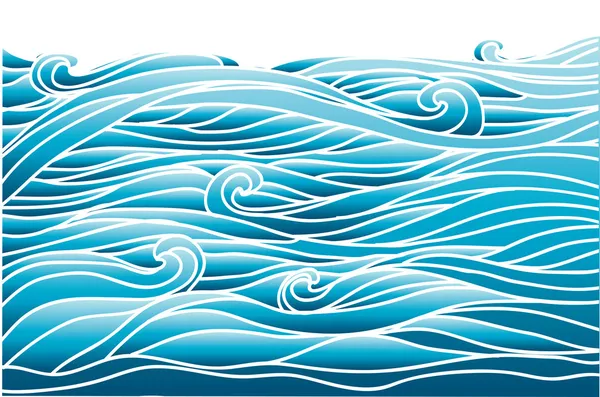 Blue waves.Vector image of Sea background for design — Stock Vector