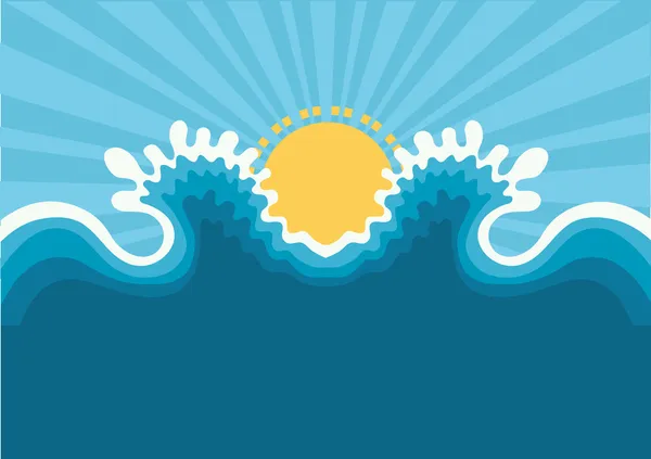 Simbolo di Onde. paesaggio marino natura blu per il design — Vettoriale Stock
