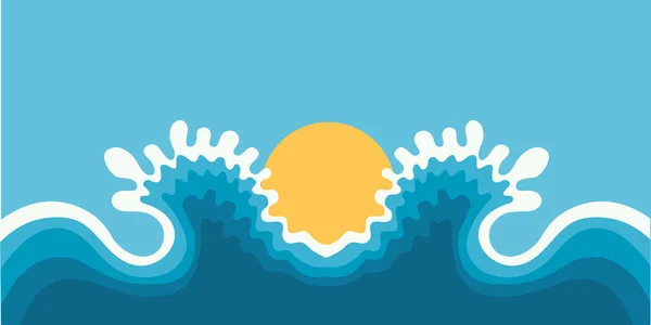 Waves.blue 自然海景设计的象征 — 图库矢量图片