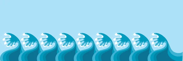 Des vagues. Décoration de mer vectorielle sur bleu pour le design — Image vectorielle