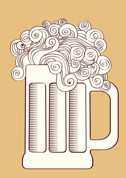 Beer.Vector grafisk illustration av glas . — Stock vektor