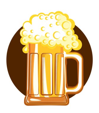 Glass of beer.Vector color symbol of Illustration for design clipart