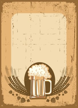 Beer background.Vector grunge Illustration for text clipart