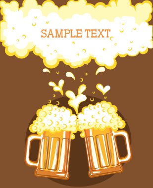 Glasses of beer.Vector color symbol of Illustration for design clipart