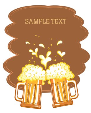 Glasses of beer.Vector color symbol of Illustration for design clipart