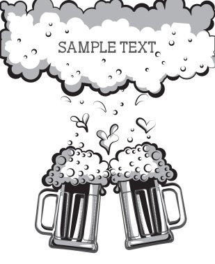 Glasses of beer.Vectorblack graphic symbol of Illustration clipart