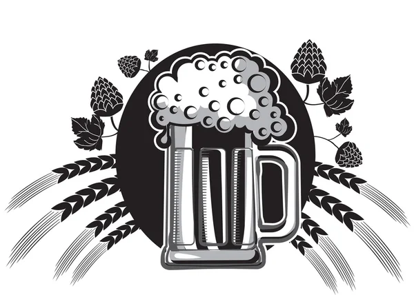 Glasses of beer.Vector symbol of Illustration for design — Stock Vector