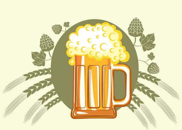 Glasses of beer.Vector color symbol of Illustration for design — Stock Vector