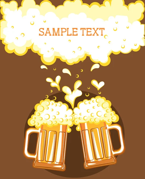 Lunettes de bière.Symbole vectoriel de couleur de l'Illustration pour le design — Image vectorielle