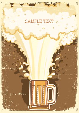 Beer background.Vector grunge Illustration for text clipart