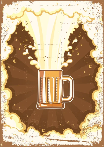 Beer background.Vector grunge Illustration for text — Stock Vector