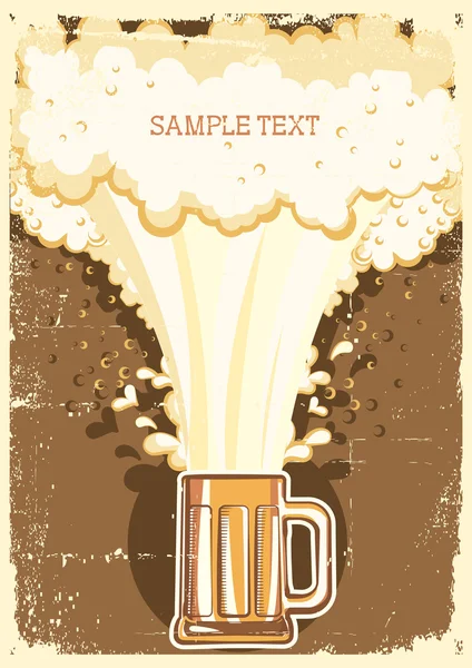 Beer background.Vector grunge Illustration for text — Stock Vector