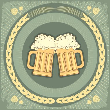 Beer background.Vector grunge Illustration for text clipart