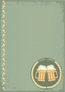 Beer background.Vector grunge Illustration for text clipart