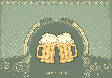 Beer background.Vector grunge Illustration for text clipart