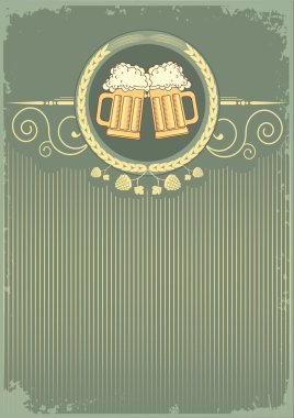 Beer background.Vector grunge Illustration for text clipart