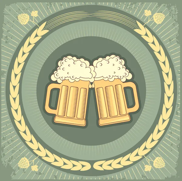 啤酒 background.vector grunge 插图的文本 — 图库矢量图片