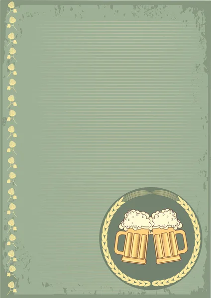 啤酒 background.vector grunge 插图的文本 — 图库矢量图片
