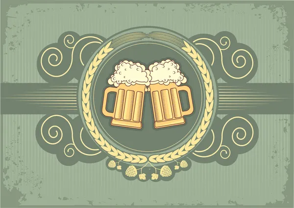 Beer background.vector grunge postrard für text — Stockvektor