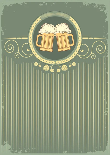 Fond de bière.Grunge vectoriel Illustration pour texte — Image vectorielle