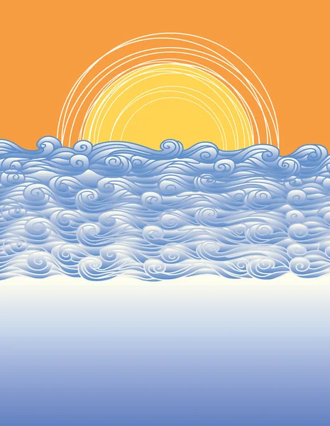 Soyut deniz dalgaları. vektör çizim deniz manzara — Stok Vektör