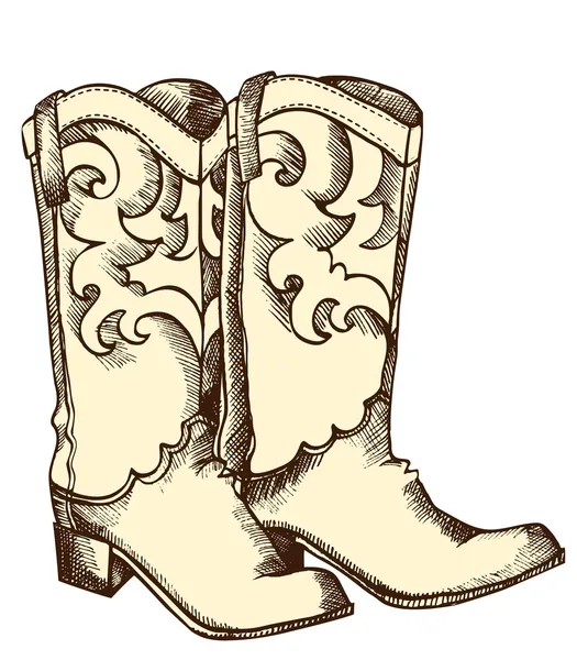 Cowboy boots .Vector graphic image — Stock Vector