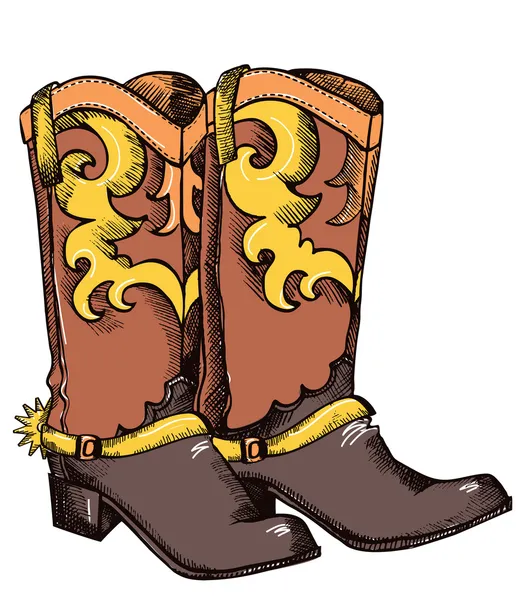 Cowboy boots .Vector graphic image — Stock Vector