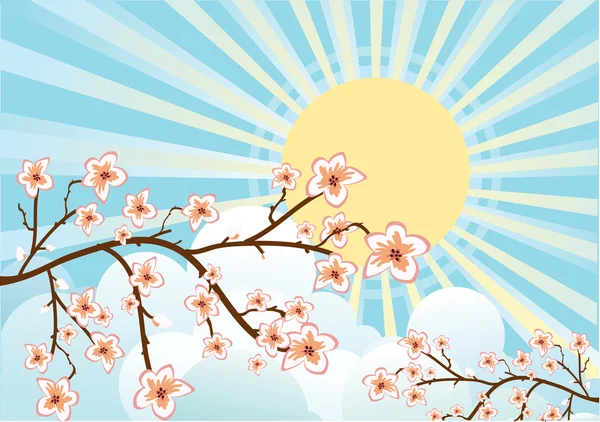 Ρέοντας sakura δέντρο — Διανυσματικό Αρχείο