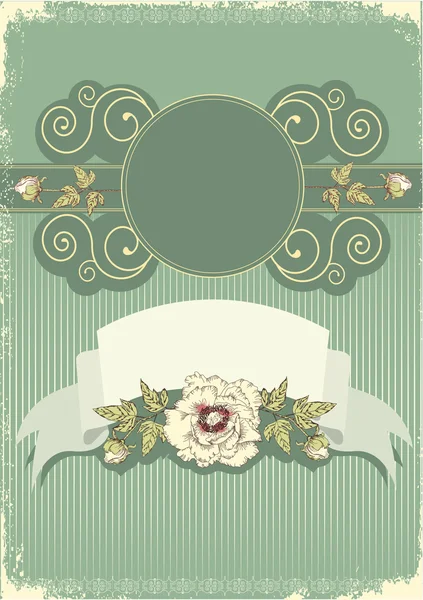 复古花卉明信片睡眼背景的文本 — 图库矢量图片