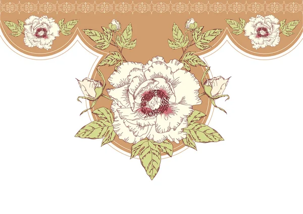 A pünkösdi rózsa virág képeslap — Stock Vector
