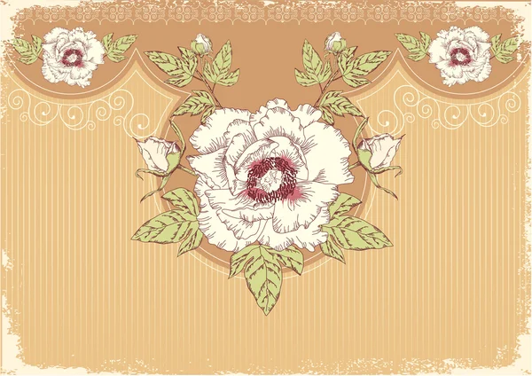 Цветы открытка с пионами — стоковый вектор