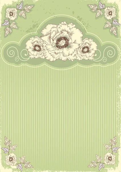 Ročník květinové pohlednice .flowers pozadí textu — Stockový vektor