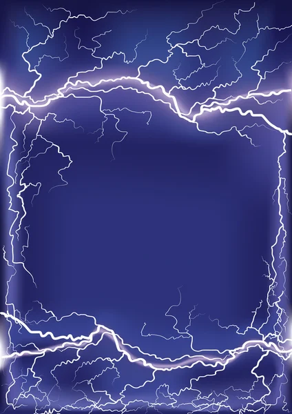 Rayo en el fondo del marco azul oscuro .Mesh — Vector de stock