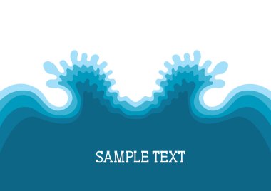 Symbol of Waves.Sea landscape background for text clipart